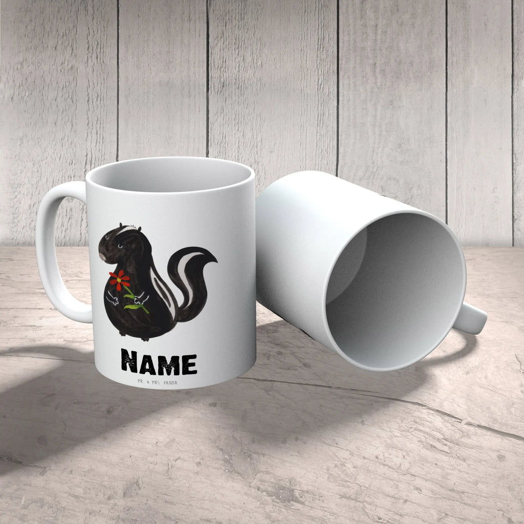 Personalised cup skunk flower Skunk, dreams, stink, skunk, wild animal, predator, stinker, dreamy, daydreamer