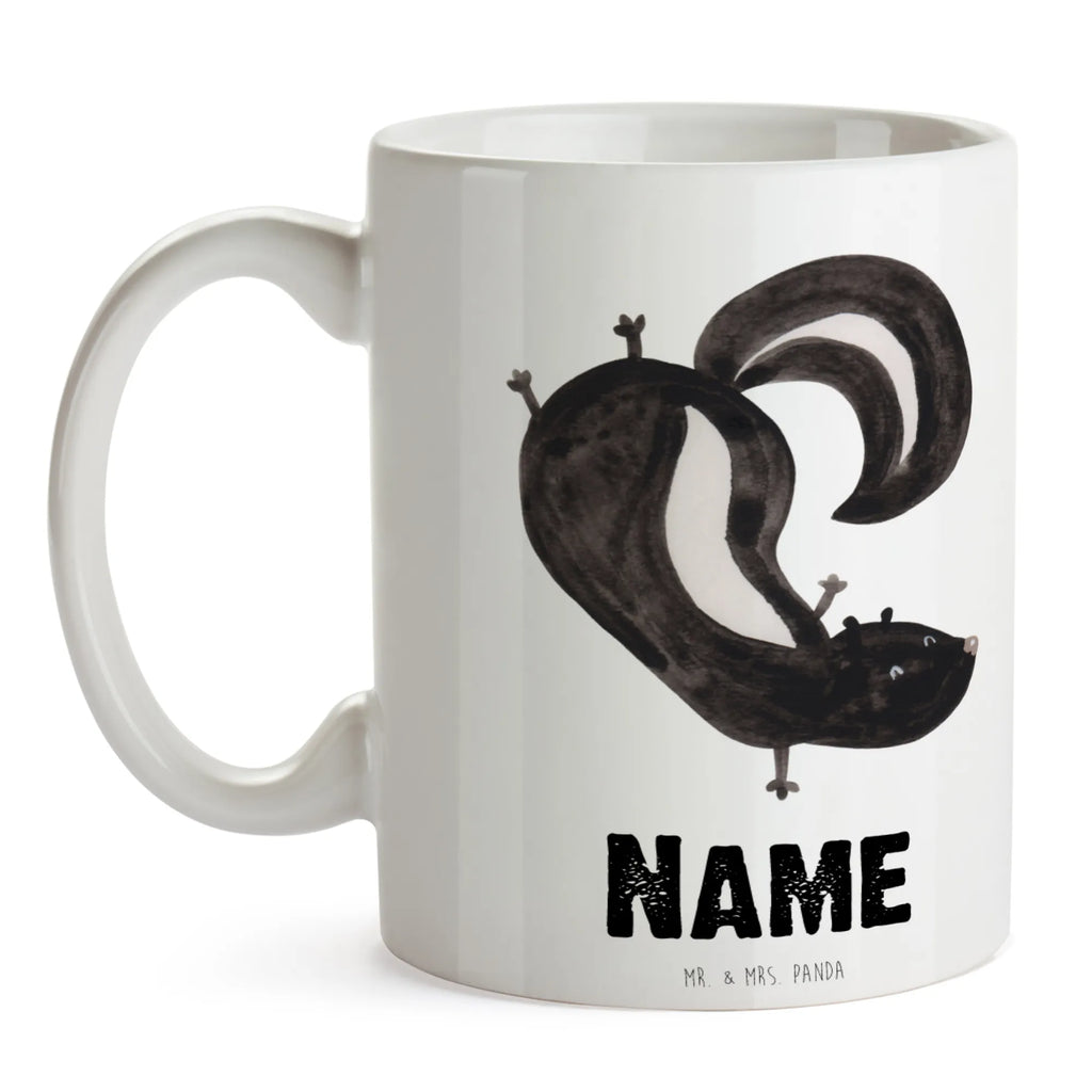Personalised cup skunk handstand Skunk, stink, child, predator, skunk, playful, wild animal, playground