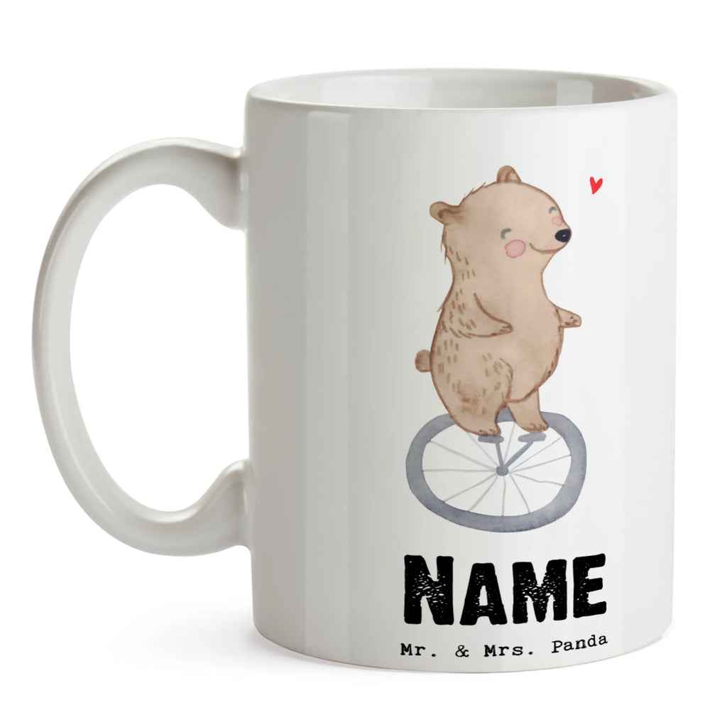 Personalisierte Tasse Bär Einrad fahren Namenstasse, Personalisiert, Tasse mit Namen, Drucken, Tasse, Personalisierte Tasse, Namen, Wunschname, Geschenk, Schenken, Sport, Sportart, Hobby, Danke, Dankeschön, Auszeichnung, Gewinn, Sportler, Einrad fahren