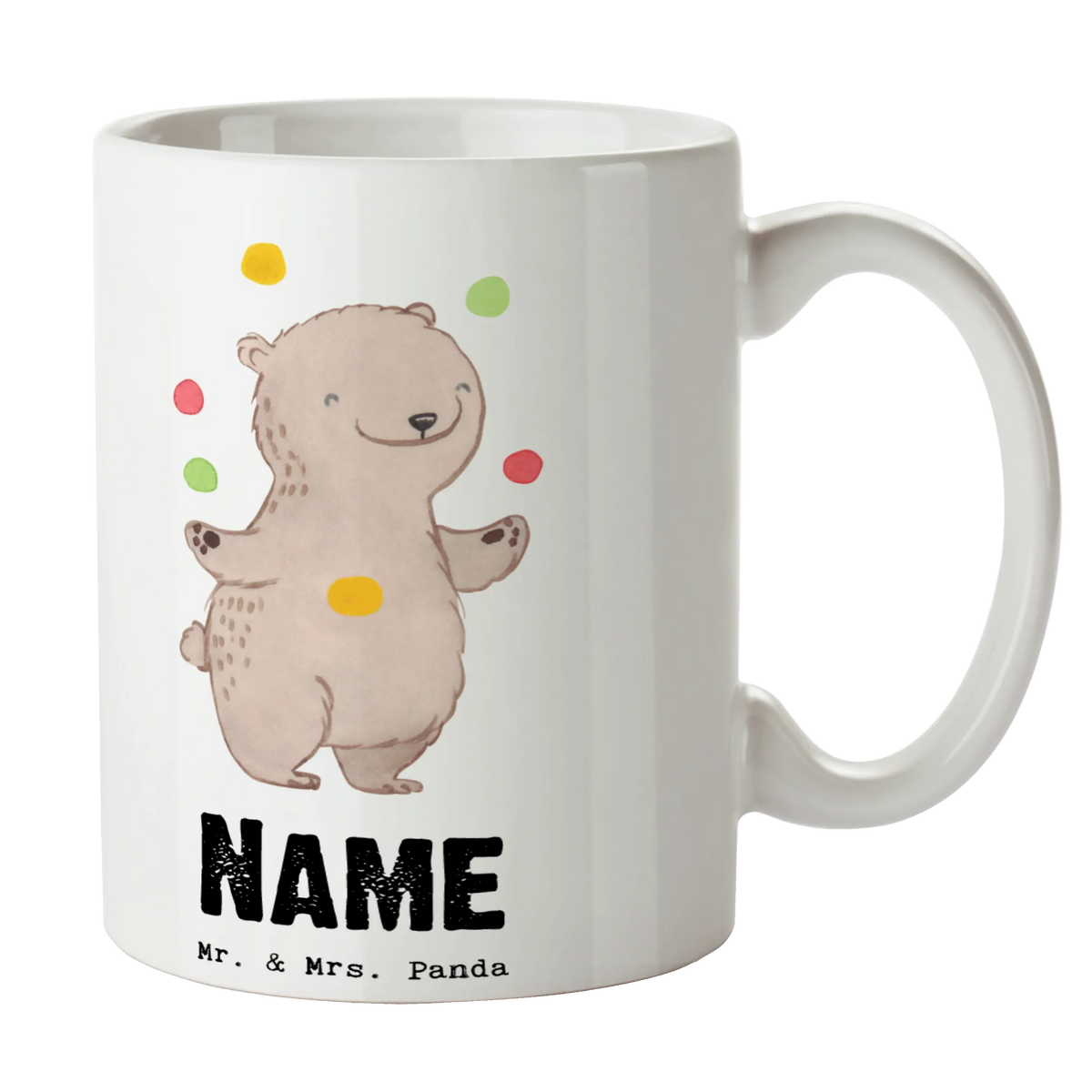 Personalised cup bear Juggle Gift, sport, hobby, giving, thank you, award, profit, athlete, circus, juggler, artistry, Juggling