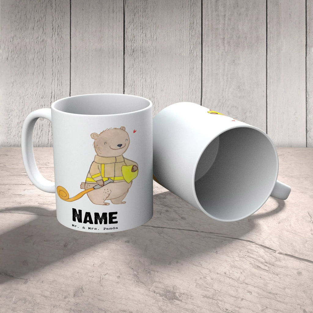 Personalisierte Tasse Bär Freiwillige Feuerwehr Tasse mit Namen, Personalisierte Tasse, Namenstasse, Personalisiert, Namen, Wunschname, Drucken, Tasse, Geschenk, Sport, Sportart, Hobby, Schenken, Danke, Dankeschön, Auszeichnung, Gewinn, Sportler, Feuerwehreinsatz, Tage bei der Feuerwehr, Freiwillige Feuerwehr, Feuerwehrfest, Feuerwehrmannschaft, Feuerwehrdienst, Jugendfeuerwehr, Feuerwehr-Ehrung, Feuerwehr-Spruch