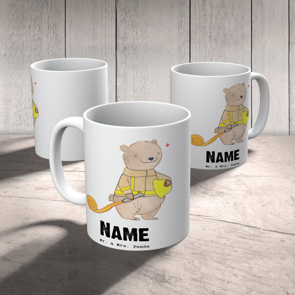 Personalisierte Tasse Bär Freiwillige Feuerwehr Tasse mit Namen, Personalisierte Tasse, Namenstasse, Personalisiert, Namen, Wunschname, Drucken, Tasse, Geschenk, Sport, Sportart, Hobby, Schenken, Danke, Dankeschön, Auszeichnung, Gewinn, Sportler, Feuerwehreinsatz, Tage bei der Feuerwehr, Freiwillige Feuerwehr, Feuerwehrfest, Feuerwehrmannschaft, Feuerwehrdienst, Jugendfeuerwehr, Feuerwehr-Ehrung, Feuerwehr-Spruch