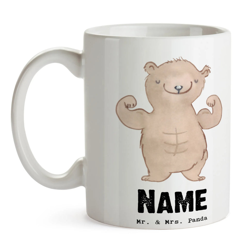 Personalisierte Tasse Bär Bodybuilding Namen, Wunschname, Tasse, Tasse mit Namen, Personalisierte Tasse, Personalisiert, Drucken, Namenstasse, Geschenk, Sport, Sportart, Hobby, Schenken, Danke, Dankeschön, Auszeichnung, Gewinn, Sportler, Leistungssport, Muskelmasse, Körpergestaltung, Bodybuilding