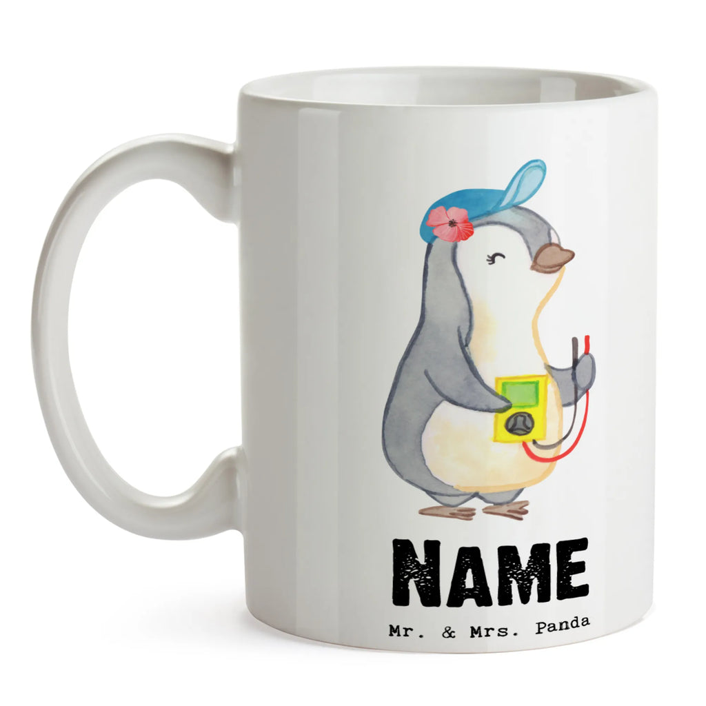 Personalisierte Tasse Elektrikerin mit Herz Personalisierte Tasse, Namenstasse, Tasse mit Namen, Wunschname, Tasse, Drucken, Namen, Personalisiert, Geschenk, Schenken, Jubiläum, Danke, Dankeschön, Beruf, Ausbildung, Abschied, Rente, Kollege, Kollegin, Arbeitskollege, Mitarbeiter, Firma, Elektrotechnikerin, Gesellenprüfung, Elektromeisterin, Elektroinstallateurin, Elektronmonteurin, Elektrikerin