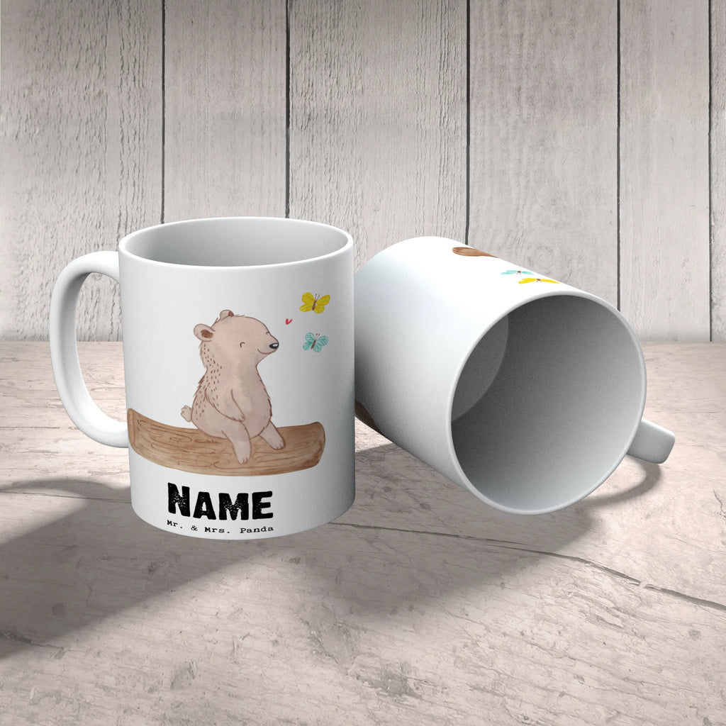 Personalisierte Tasse Bär Naturliebhaber Tasse mit Namen, Personalisiert, Wunschname, Drucken, Namen, Personalisierte Tasse, Namenstasse, Tasse, Geschenk, Sport, Sportart, Hobby, Schenken, Danke, Dankeschön, Auszeichnung, Gewinn, Sportler, Outdoor, Nature Lover, Naturliebhaber, Wandern