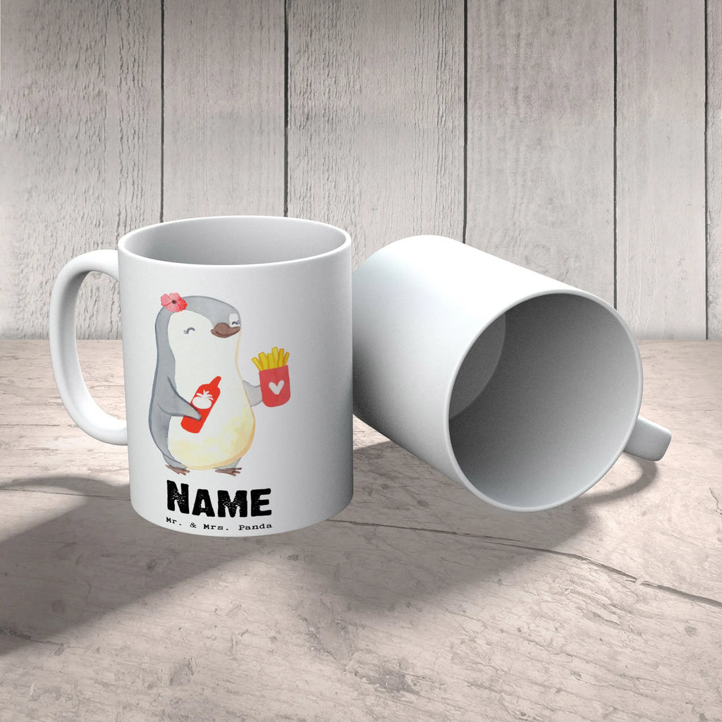 Personalisierte Tasse Imbissbesitzerin mit Herz Namenstasse, Tasse, Drucken, Personalisiert, Tasse mit Namen, Wunschname, Personalisierte Tasse, Namen, Geschenk, Schenken, Jubiläum, Danke, Dankeschön, Beruf, Ausbildung, Abschied, Rente, Kollege, Kollegin, Arbeitskollege, Mitarbeiter, Firma, Imbissbesitzerin, Pommesliebe, Pommesverkäuferin, Imibissverkäuferin