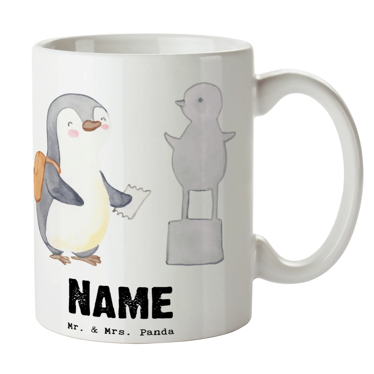 Personalised cup penguin to visit a museum Gift, sport, hobby, giving, thank you, award, profit, athlete, museums, Visit museum