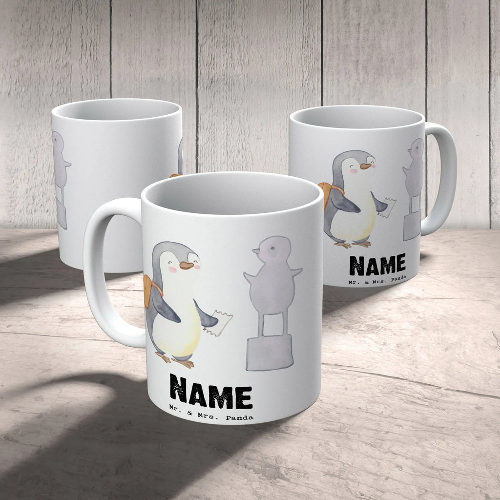 Personalised cup penguin to visit a museum Gift, sport, hobby, giving, thank you, award, profit, athlete, museums, Visit museum