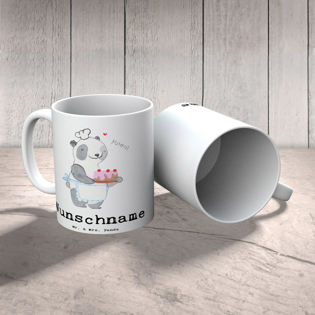 Personalisierte Tasse Panda Backen Personalisiert, Personalisierte Tasse, Namenstasse, Wunschname, Drucken, Tasse mit Namen, Tasse, Namen, Geschenk, Schenken, Sport, Sportart, Hobby, Danke, Dankeschön, Auszeichnung, Gewinn, Sportler, Hobbybäcker, Kuchen Backen, Backen