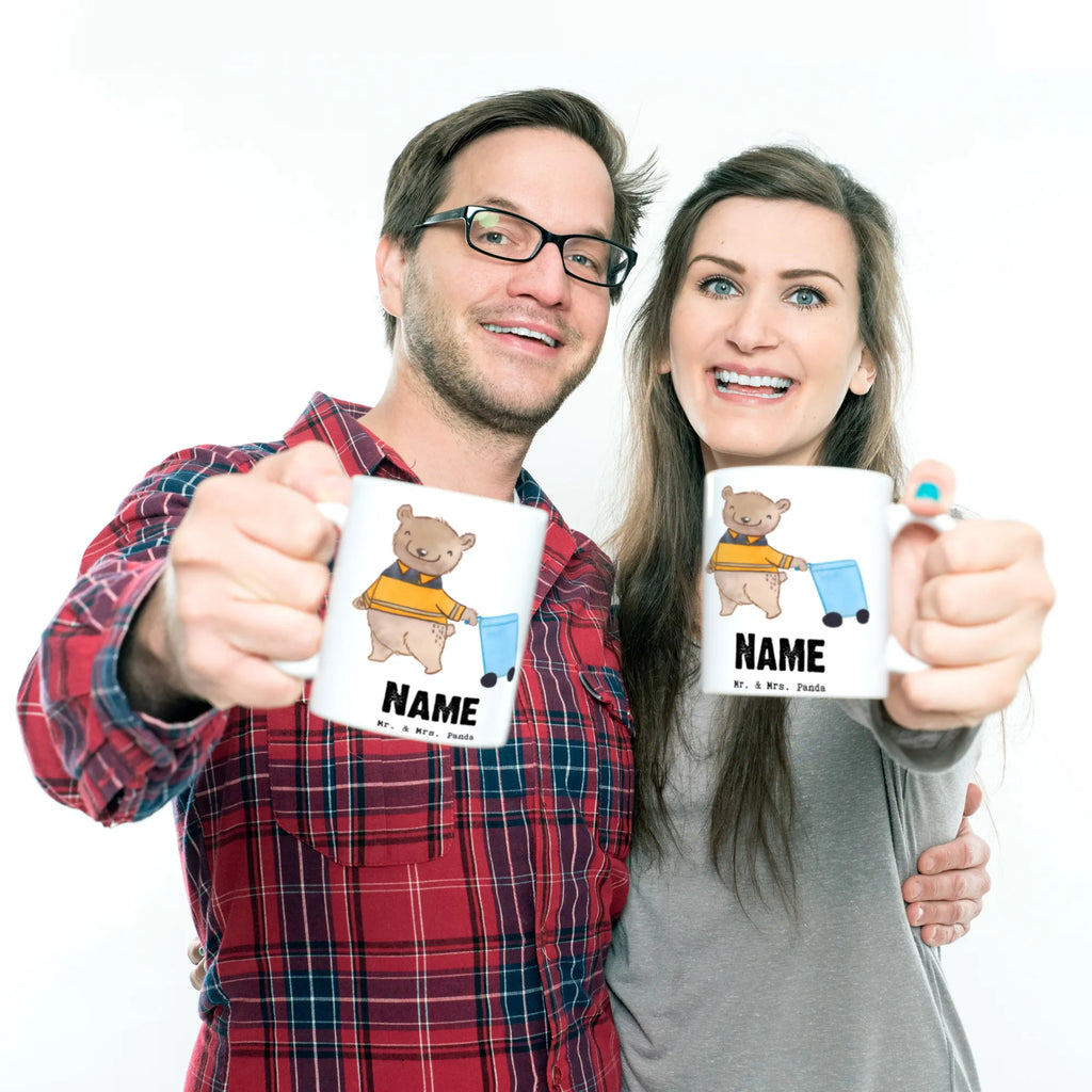 Personalisierte Tasse Müllwerker mit Herz Wunschname, Personalisiert, Tasse mit Namen, Drucken, Namenstasse, Tasse, Namen, Personalisierte Tasse, Geschenk, Schenken, Jubiläum, Danke, Dankeschön, Beruf, Ausbildung, Abschied, Rente, Kollege, Kollegin, Arbeitskollege, Mitarbeiter, Firma, Müllwerker, Müllmann, Müllentsorger, Müllfahrer, Kehrichtmann, Fachkraft Kreislauf- und Abfallwirtschaft