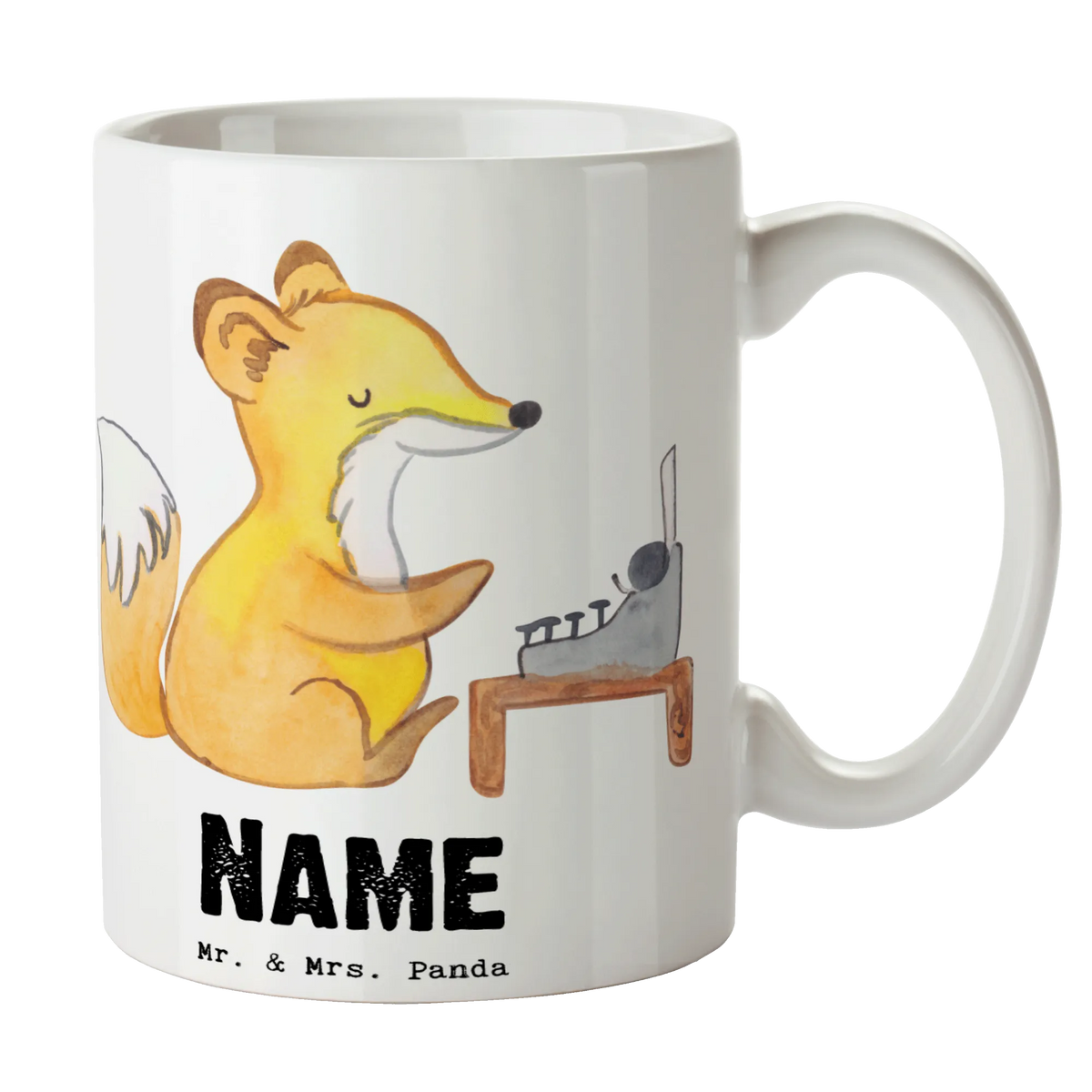 Personalisierte Tasse Schriftsteller Herz