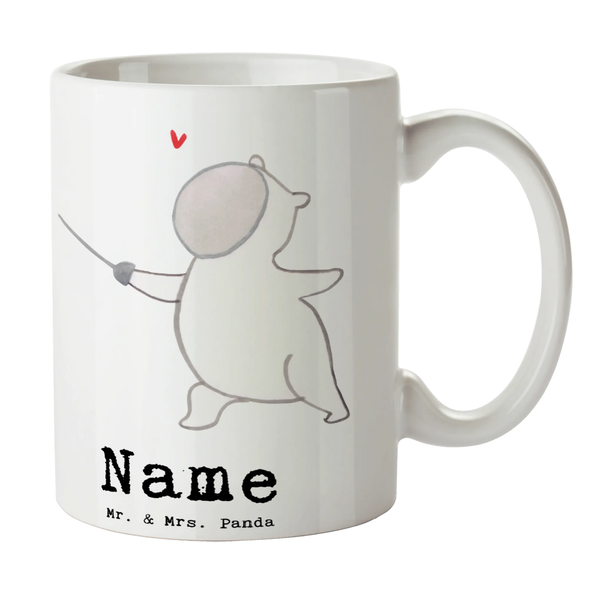 Personalised cup panda fencing Gift, sport, hobby, giving, thank you, award, profit, athlete, Fencing, Fencing Association, Fencing Federation, Fencing Club