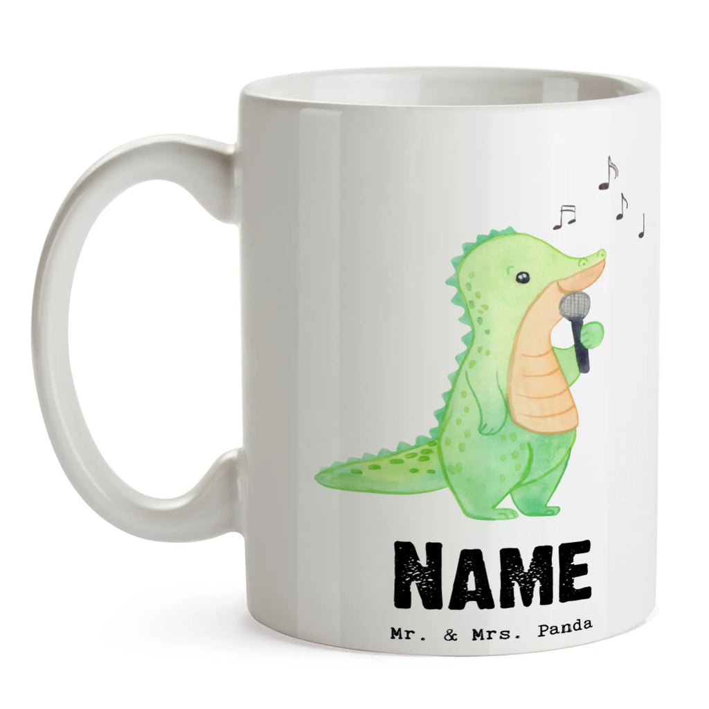 Personalised cup crocodile To sing Gift, sport, hobby, giving, thank you, award, profit, athlete, band, Singing, live performance, hobby singers, vocals