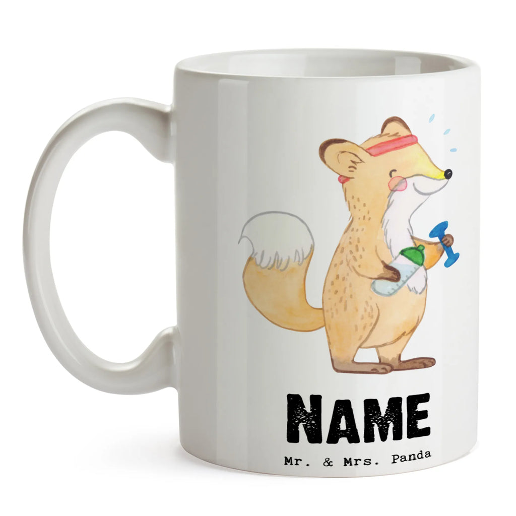 Personalised cup Fox fitness Gift, sport, hobby, giving, thank you, award, profit, athlete, sports club, gym, weight training, exercising, Fitness
