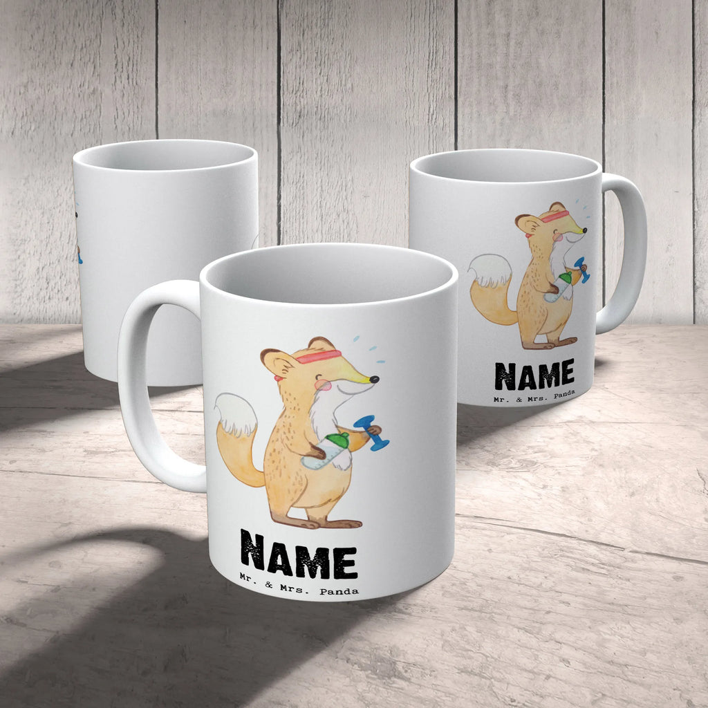 Personalised cup Fox fitness Gift, sport, hobby, giving, thank you, award, profit, athlete, sports club, gym, weight training, exercising, Fitness