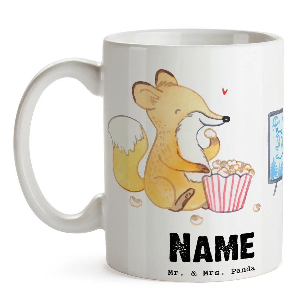 Personalised cup Fox watch movies Gift, sport, hobby, giving, thank you, award, profit, athlete, Movie night, TV, watching movies, cinema, television