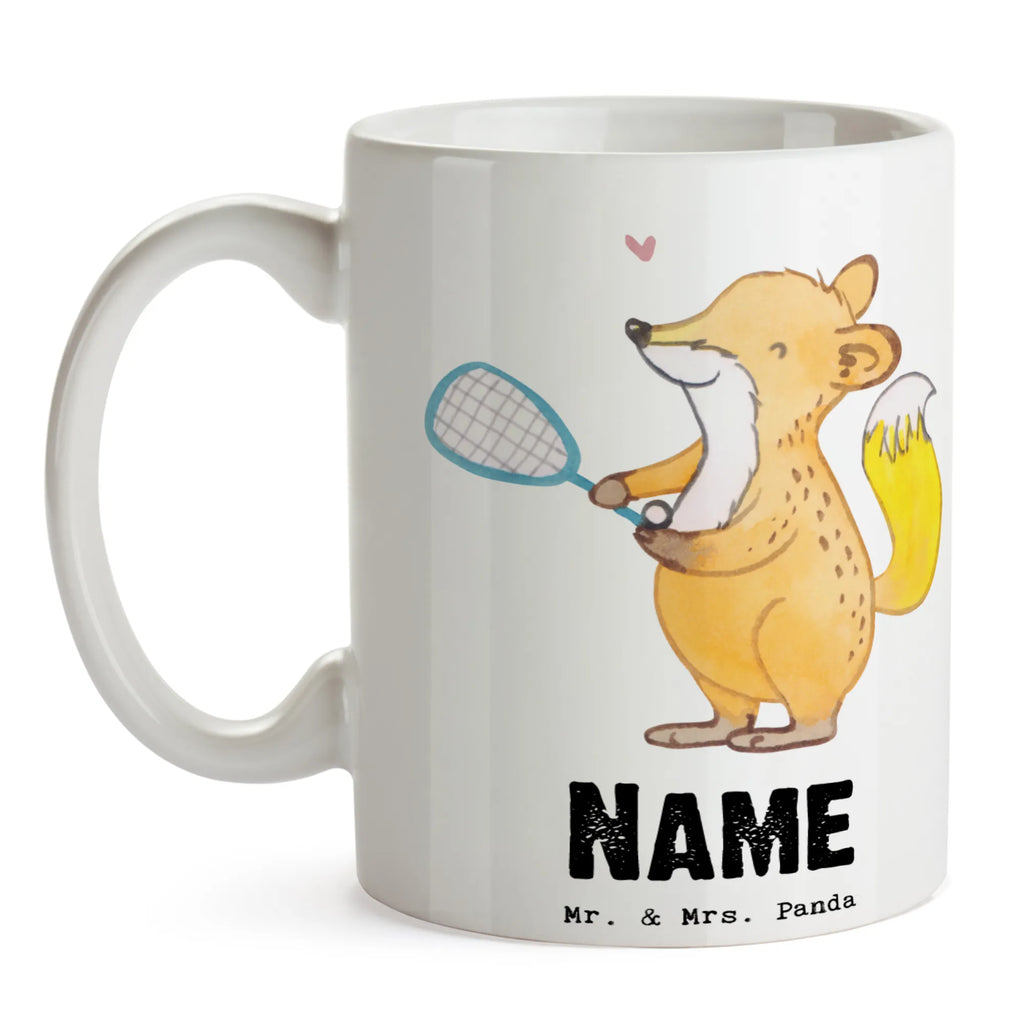 Personalisierte Tasse Fuchs Squash spielen Drucken, Tasse mit Namen, Tasse, Personalisierte Tasse, Namenstasse, Personalisiert, Namen, Wunschname, Geschenk, Sport, Sportart, Hobby, Schenken, Danke, Dankeschön, Auszeichnung, Gewinn, Sportler, Ballsport, Squashhalle, Squash spielen
