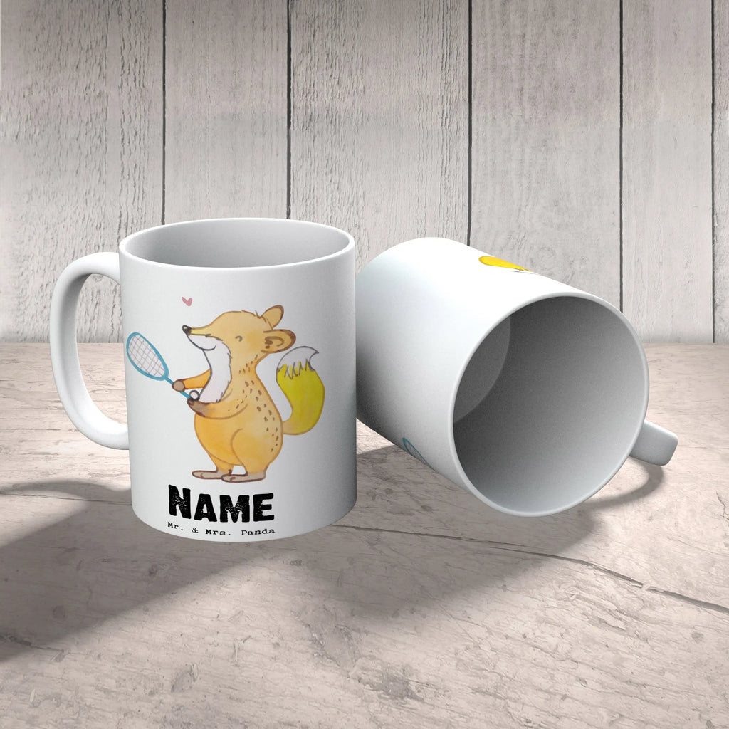 Personalisierte Tasse Fuchs Squash spielen Drucken, Tasse mit Namen, Tasse, Personalisierte Tasse, Namenstasse, Personalisiert, Namen, Wunschname, Geschenk, Sport, Sportart, Hobby, Schenken, Danke, Dankeschön, Auszeichnung, Gewinn, Sportler, Ballsport, Squashhalle, Squash spielen