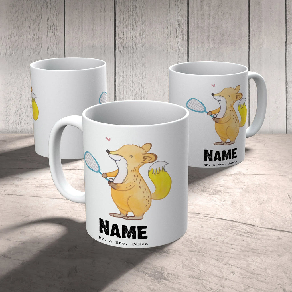 Personalisierte Tasse Fuchs Squash spielen Drucken, Tasse mit Namen, Tasse, Personalisierte Tasse, Namenstasse, Personalisiert, Namen, Wunschname, Geschenk, Sport, Sportart, Hobby, Schenken, Danke, Dankeschön, Auszeichnung, Gewinn, Sportler, Ballsport, Squashhalle, Squash spielen