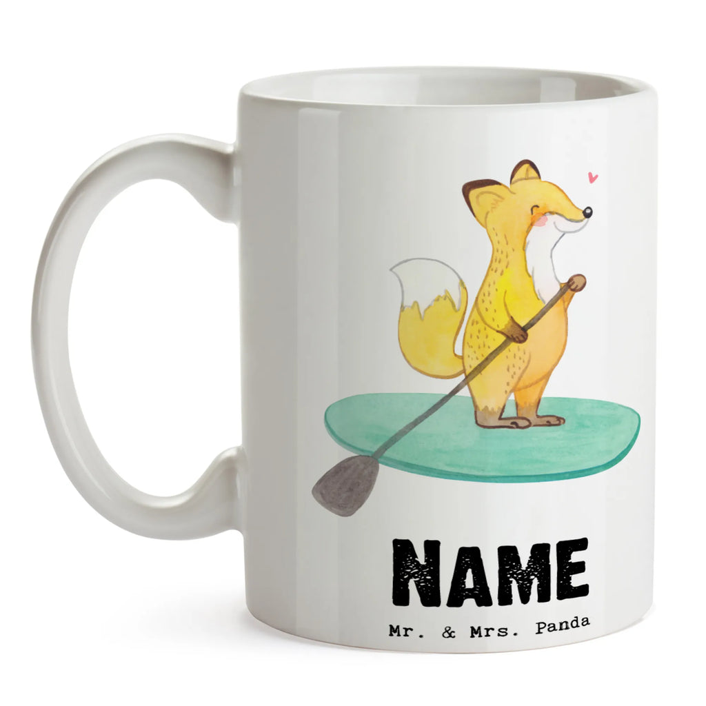 Personalisierte Tasse Fuchs Stand Up Paddling Personalisierte Tasse, Personalisiert, Tasse mit Namen, Namenstasse, Namen, Drucken, Wunschname, Tasse, Geschenk, Schenken, Sport, Sportart, Hobby, Danke, Dankeschön, Auszeichnung, Gewinn, Sportler, SUB, Paddle Boarding, Stand Up Paddle, Stand Up Paddling, Subben