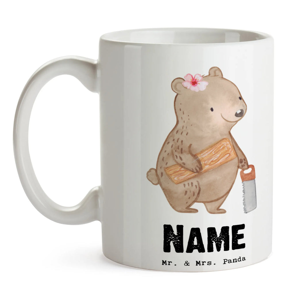 Personalisierte Tasse Schreinerin mit Herz Namen, Namenstasse, Wunschname, Personalisiert, Tasse mit Namen, Drucken, Tasse, Personalisierte Tasse, Beruf, Ausbildung, Jubiläum, Abschied, Rente, Kollege, Kollegin, Geschenk, Schenken, Arbeitskollege, Mitarbeiter, Firma, Danke, Dankeschön