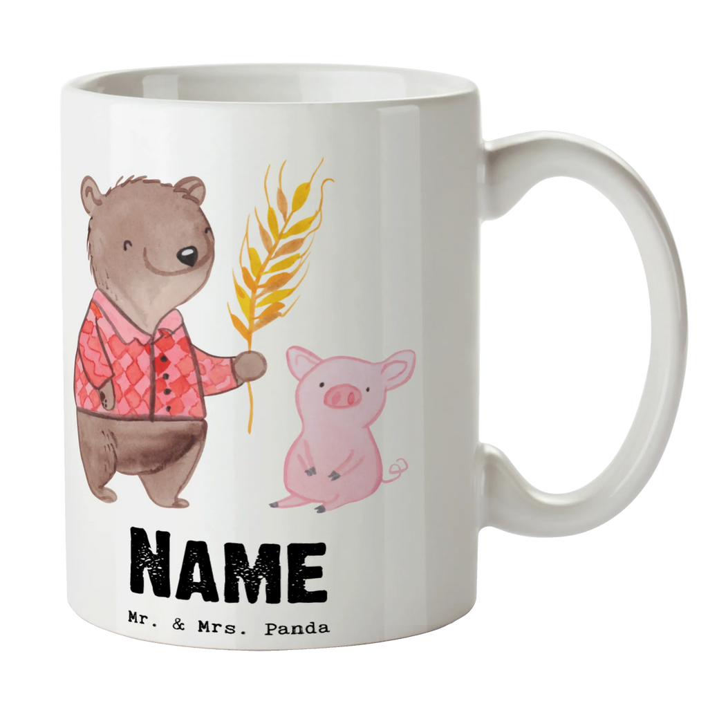 Personalisierte Tasse Bauer mit Herz Wunschname, Tasse, Personalisiert, Personalisierte Tasse, Drucken, Namen, Tasse mit Namen, Namenstasse, Beruf, Ausbildung, Jubiläum, Abschied, Rente, Kollege, Kollegin, Geschenk, Schenken, Arbeitskollege, Mitarbeiter, Firma, Danke, Dankeschön, Agronom, Bauernhof, Farmer, Landwirt; Bauer, Tierwirt
