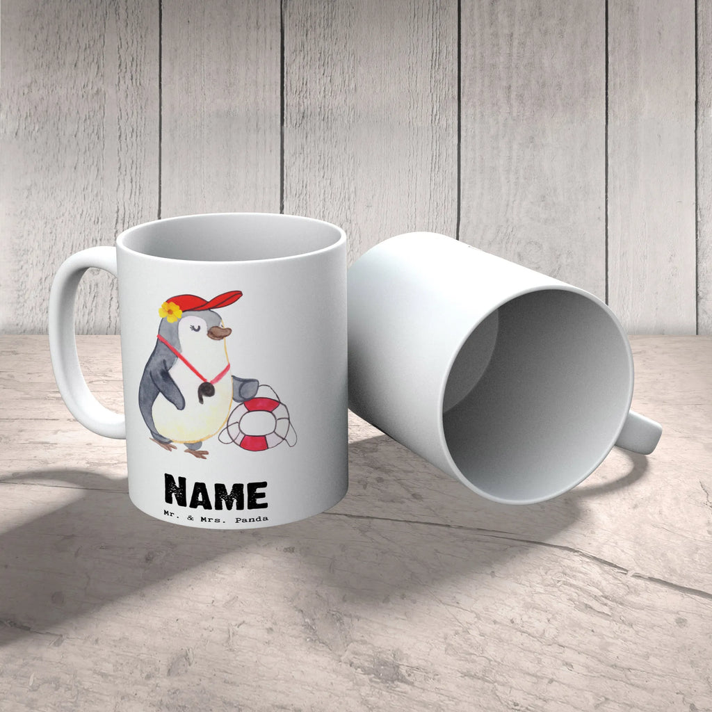 Personalisierte Tasse Bademeisterin mit Herz Namen, Tasse, Namenstasse, Tasse mit Namen, Drucken, Personalisiert, Wunschname, Personalisierte Tasse, Beruf, Ausbildung, Jubiläum, Abschied, Rente, Kollege, Kollegin, Geschenk, Schenken, Arbeitskollege, Mitarbeiter, Firma, Danke, Dankeschön, Schwimmverein, Badeanstalt, Freibad, Rettungsschwimmerin, Schwimmschule, Schwimmbad, Schwimmmeisterin, Bademeisterin