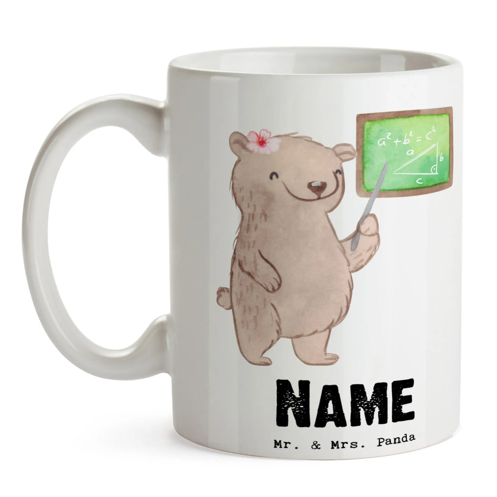 Personalisierte Tasse Mathematiklehrerin mit Herz Tasse mit Namen, Tasse, Drucken, Personalisiert, Wunschname, Personalisierte Tasse, Namenstasse, Namen, Geschenk, Schenken, Jubiläum, Danke, Dankeschön, Beruf, Ausbildung, Abschied, Rente, Kollege, Kollegin, Arbeitskollege, Mitarbeiter, Firma, Lehrer, Mathe, Lehramtstudent, Matheunterricht, Mathelehrerin, Mathematiklehrerin, Referendariat