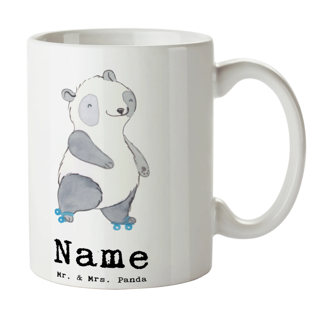 Personalised cup panda roller blading Gift, sport, hobby, giving, thank you, award, profit, athlete, Inline skating, roller skating, roller blading, inline skating