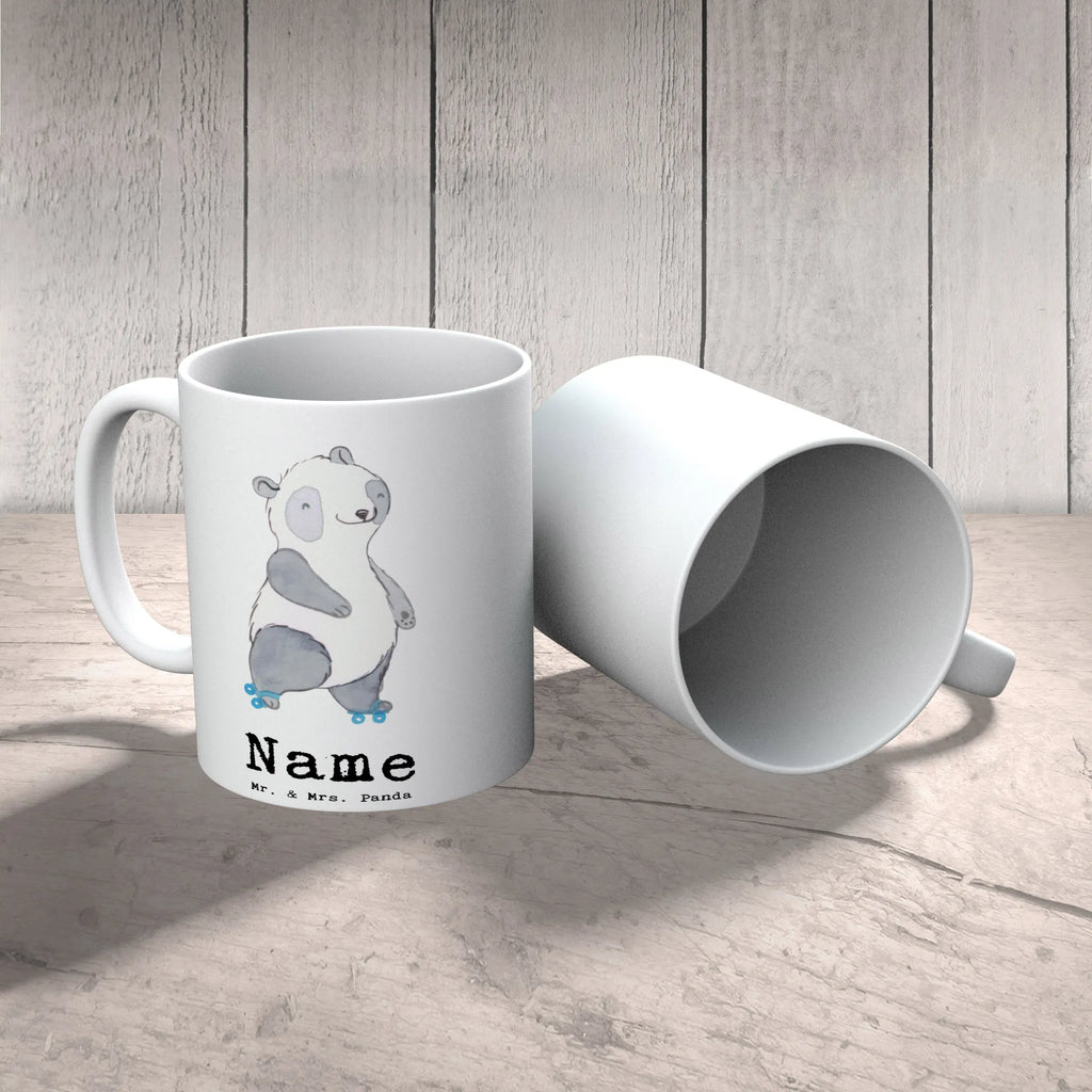 Personalisierte Tasse Panda Inliner fahren Tasse, Namenstasse, Wunschname, Personalisierte Tasse, Namen, Personalisiert, Tasse mit Namen, Drucken, Geschenk, Sport, Sportart, Hobby, Schenken, Danke, Dankeschön, Auszeichnung, Gewinn, Sportler, Inliner fahren, Rollschuh fahren, Rollerblades, inlinern