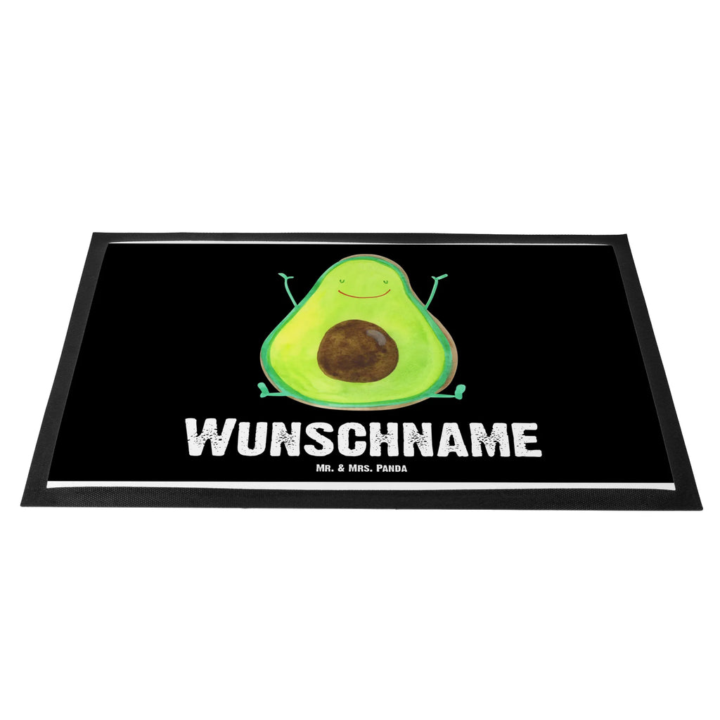 Personalisierte Fußmatte Avocado Happy Personalisieruung, Personalisierte Fußmatte, Namensfussmatte, Bedrucken, Wunschnamen, Türvorleger personalisiert, Türvorleger mit Namen, Fußmatte bedrucken, Fußmatte mit Namen, Haustürmatte personalisiert, Personalisiert, Avocado, Veggie, Vegan, Gesund, Chaos