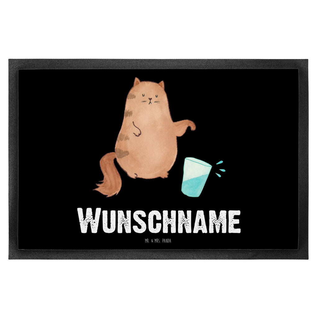 Personalized doormat Cat water glass cat, tomcat, kitty, meow, kitten, housecat, mama cat, love cats, cat image, cat fan, cat lover, cat fancier, cat decoration, gift for cat lover, cat owner, funny cats, cat sayings, cat motto, funny cat gifts, fan merchandise, cat stuff, animal lover, glass, water, cats, pet, pussy, Cats