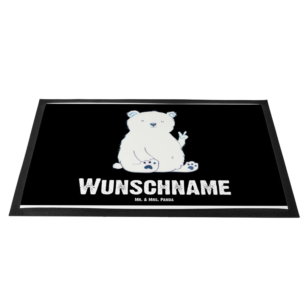 Personalized doormat Icebear Lazy bear, teddy, teddy bear, cuddly toy, lazy, work, relaxing, North Pole, Polar bear, home office, workplace, office, office job