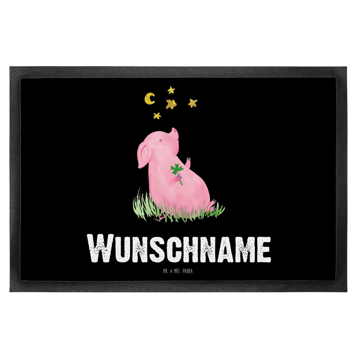 Personalized doormat Pig Luck small animals, cute, funny, cute animal motives, hand drawn, small world, funny sayings, good mood, happy, gifts, gift ideas, special gifts, animal lover, card, asterisks, dreams, lucky charm, stars, goals, piglet, pig, Lucky bastard. Luck, motivation