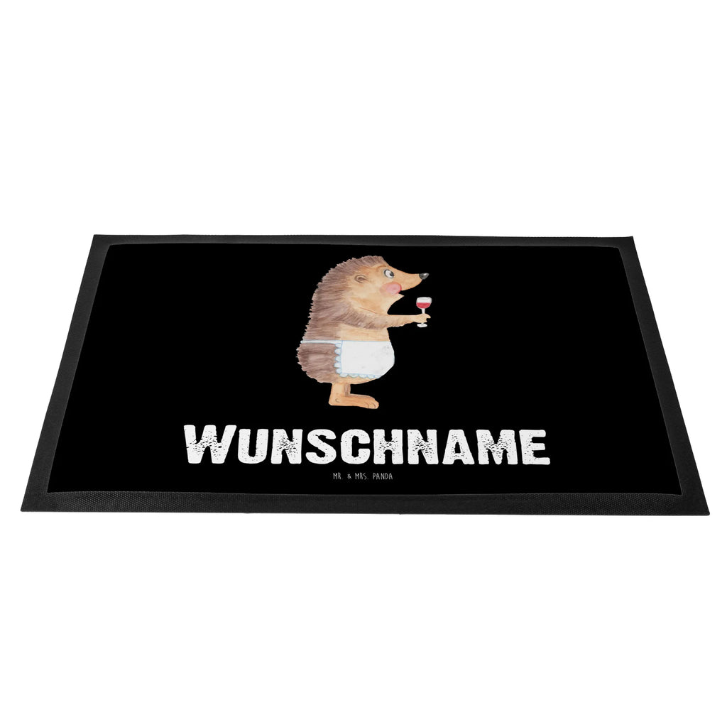 Personalized doormat Hedgehog wine small animals, cute, funny, cute animal motives, hand drawn, small world, funny sayings, good mood, happy, gifts, gift ideas, special gifts, animal lover, card, drinking wine, wine saying, wine glass, gift wine drinker, white wine, hedgehog, gift wine lover, red wine, wine decoration