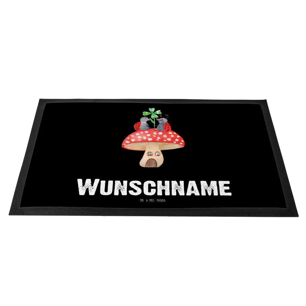 Personalized doormat ladybug toadstool small animals, cute, funny, cute animal motives, hand drawn, small world, funny sayings, good mood, happy, gifts, gift ideas, special gifts, animal lover, card, house of fleshy fungi, flat, toadstool, ladybird, at home, house