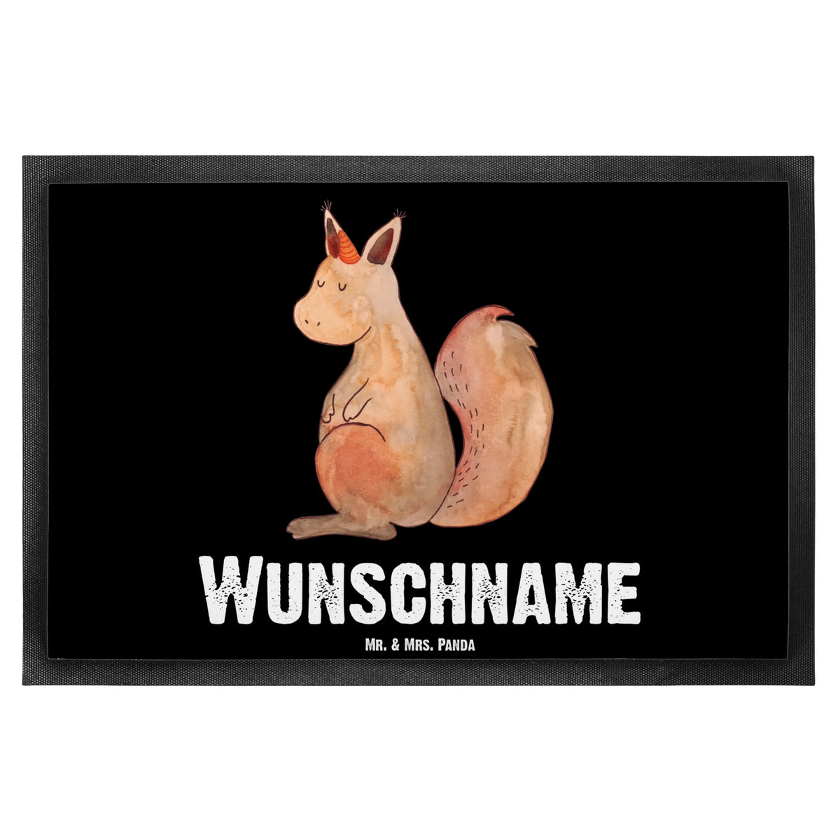 Personalized doormat unicorn Believe squirrel