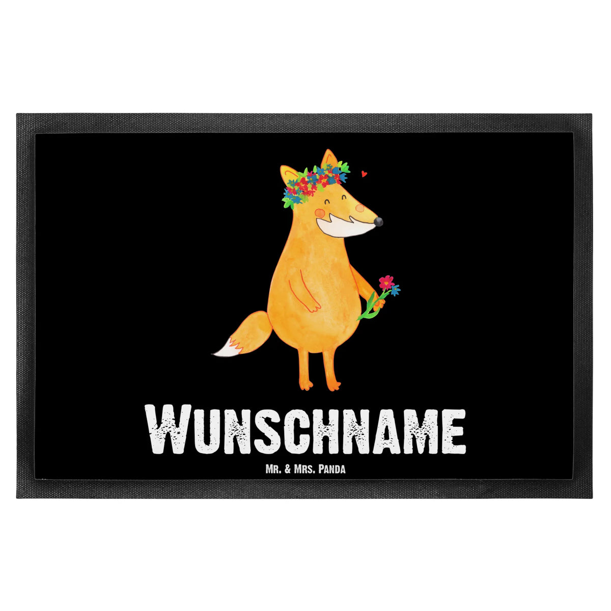 Personalized doormat Fox Flower fox, foxes, forest wildlife, clever as a fox, animal lover, girlfriend, me, joy, flower, love, proof of love, fox girl, motivation, self-love, girlfriends, flowers, flower girl