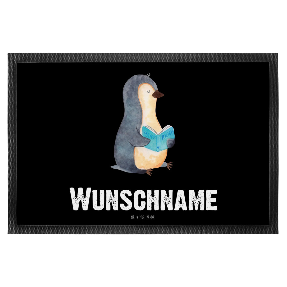 Personalized doormat Penguin A book North Pole, Penguins, penguins, reading, holidays, bookworm, lazing around, vacation, book, doing nothing, leisure