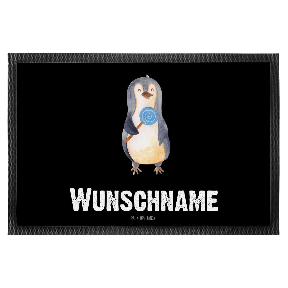 Personalized doormat Penguin lollipop Penguin, North Pole, Winter, Penguins, candy, rebel, crook, hoodlum, penguins, slogan, bullshit, lollipop