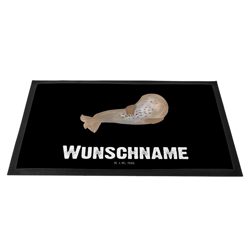 Personalisierte Fußmatte Robbe lachend Fußmatte mit Namen, Bedrucken, Türvorleger personalisiert, Personalisiert, Namensfussmatte, Fußmatte bedrucken, Haustürmatte personalisiert, Personalisieruung, Türvorleger mit Namen, Personalisierte Fußmatte, Wunschnamen, Tiermotive, Gute Laune, lustige Sprüche, Tiere, Strand, Robben, Nordsee, Meerestier, Seehund, Robbe, Ostsee