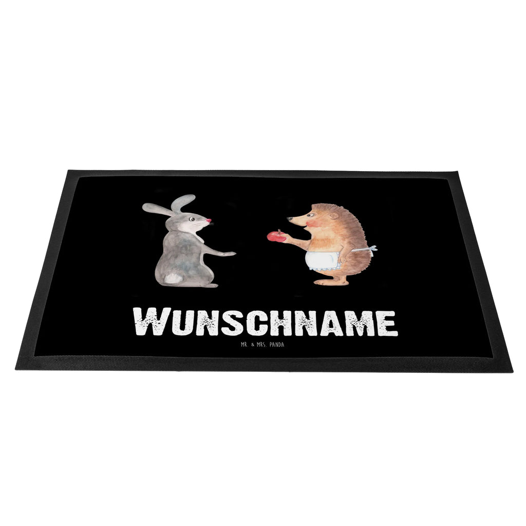 Personalized doormat Hare Hedgehog small animals, cute, funny, cute animal motives, hand drawn, small world, funny sayings, good mood, happy, gifts, gift ideas, special gifts, animal lover, card, Hedgehog and hare, consolation, love saying, pain of separation, hare, Hedgehog, lovesickness gift, romantic saying, heartache