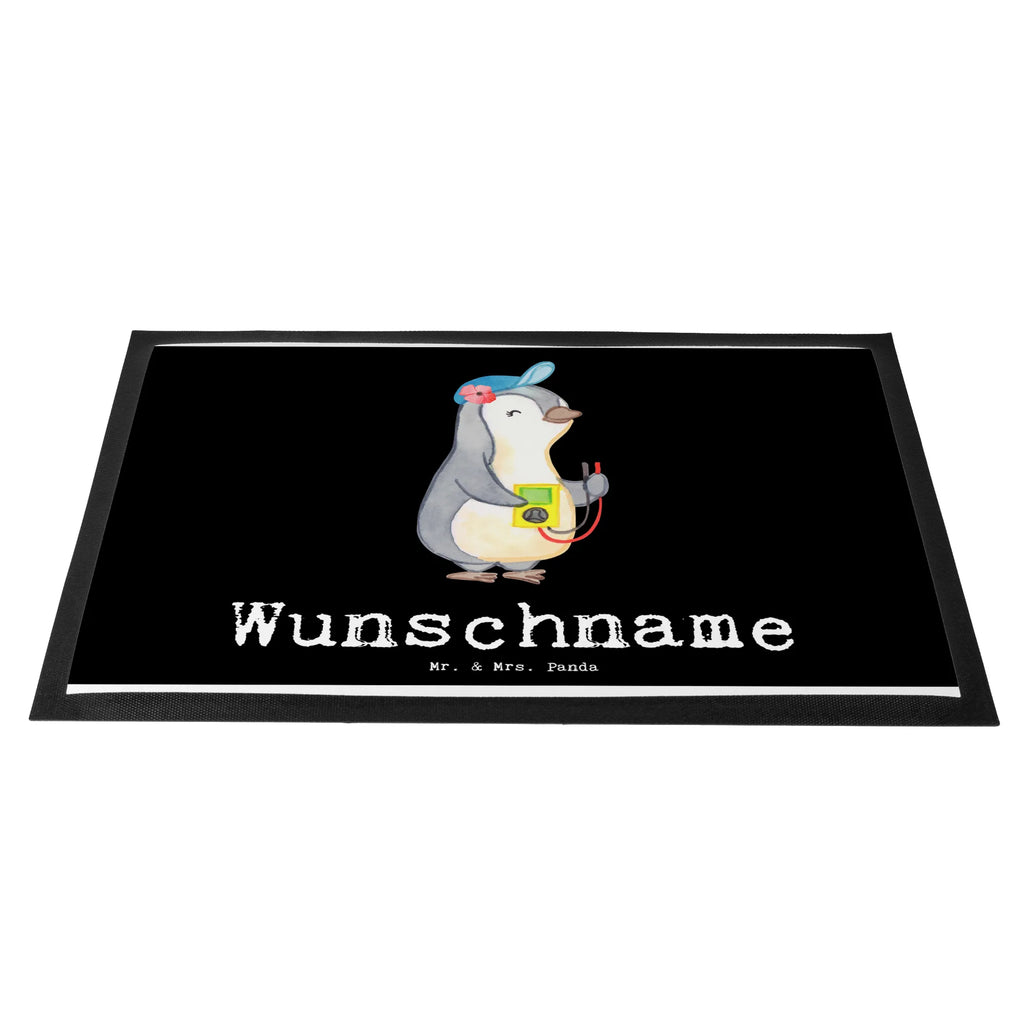 Personalized doormat female electrician heart gift, gift idea, best, farewell gift, passing exam, anniversary, retirement, promotion, job start, sayings, funny, profession