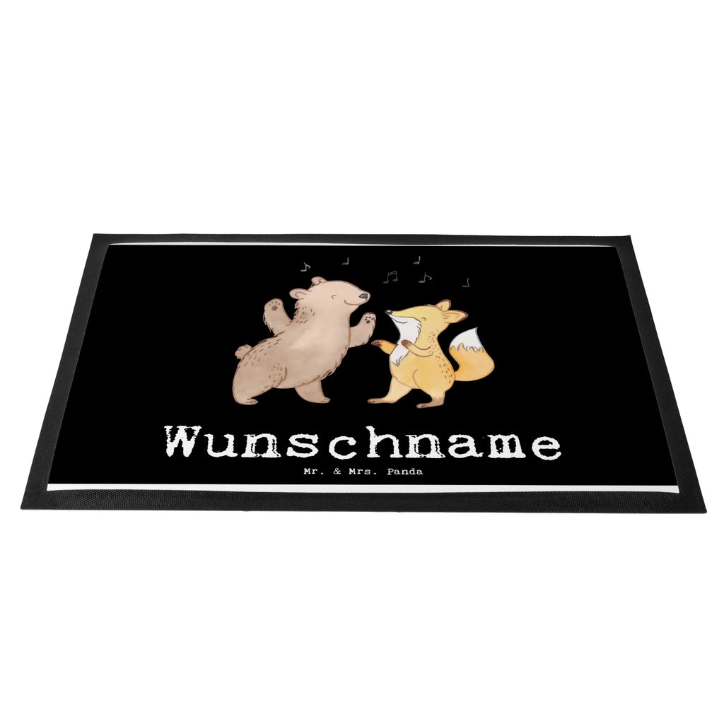 Personalized doormat Bear &amp; Fox disco Gift, sport, hobby, giving, thank you, award, profit, athlete, clubs, dancing, partying, Disco, nightclub, clubbing, dance mood