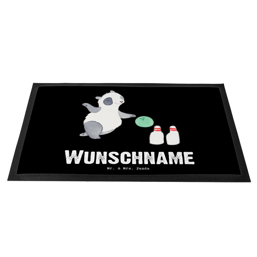 Personalized doormat panda bowling Gift, sport, hobby, giving, thank you, award, profit, athlete, go bowling, bowling party, bowling, bowling trip, bowling alley, bowling center