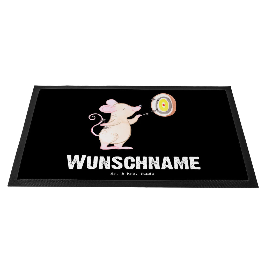 Personalisierte Fußmatte Maus Dart spielen Fußmatte bedrucken, Personalisiert, Haustürmatte personalisiert, Personalisierte Fußmatte, Fußmatte mit Namen, Türvorleger personalisiert, Namensfussmatte, Wunschnamen, Personalisieruung, Türvorleger mit Namen, Bedrucken, Geschenk, Sport, Sportart, Hobby, Schenken, Danke, Dankeschön, Auszeichnung, Gewinn, Sportler, Dart spielen, Darten, Dart Turnier, Darts