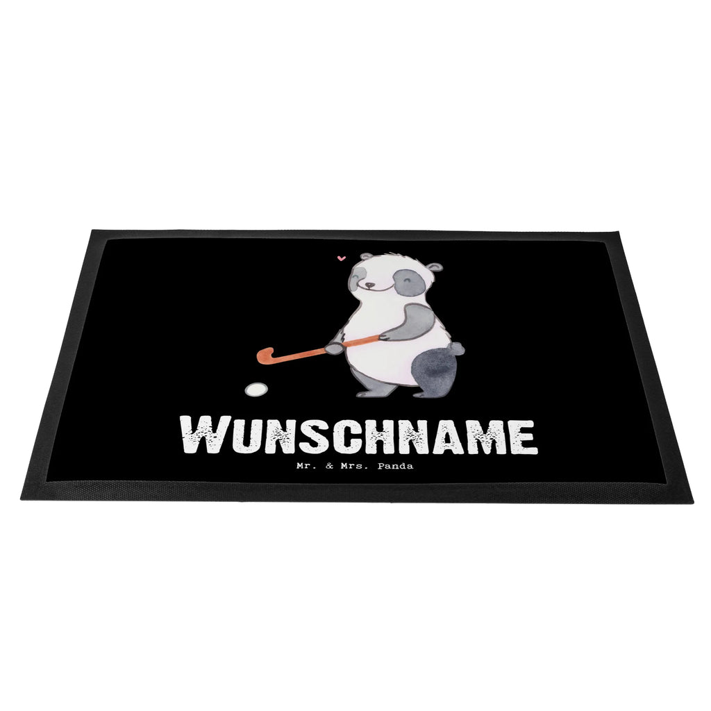 Personalized doormat panda play hockey Gift, sport, hobby, giving, thank you, award, profit, athlete, hockey stick, field hockey, Play hockey, hockey club