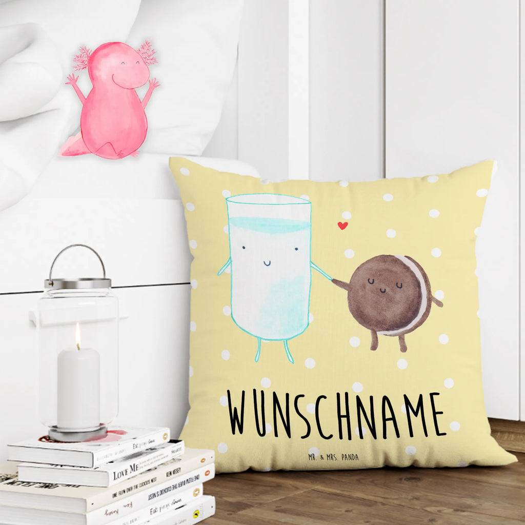 Personalised cushion milk biscuit small animals, cute, funny, cute animal motives, hand drawn, small world, funny sayings, good mood, happy, gifts, gift ideas, special gifts, animal lover, card, romantic, cookie, biscuit, milk, cookies, perfect couple, Milk, motif sweet, invitation breakfast, coffee