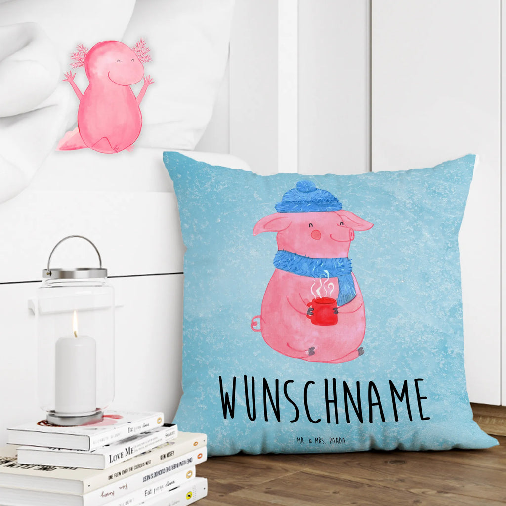 Personalised cushion Pig Mulled wine Winter, Christmas, Christmas time, snow, Christmas market, punch, mulled pig, mulled wine