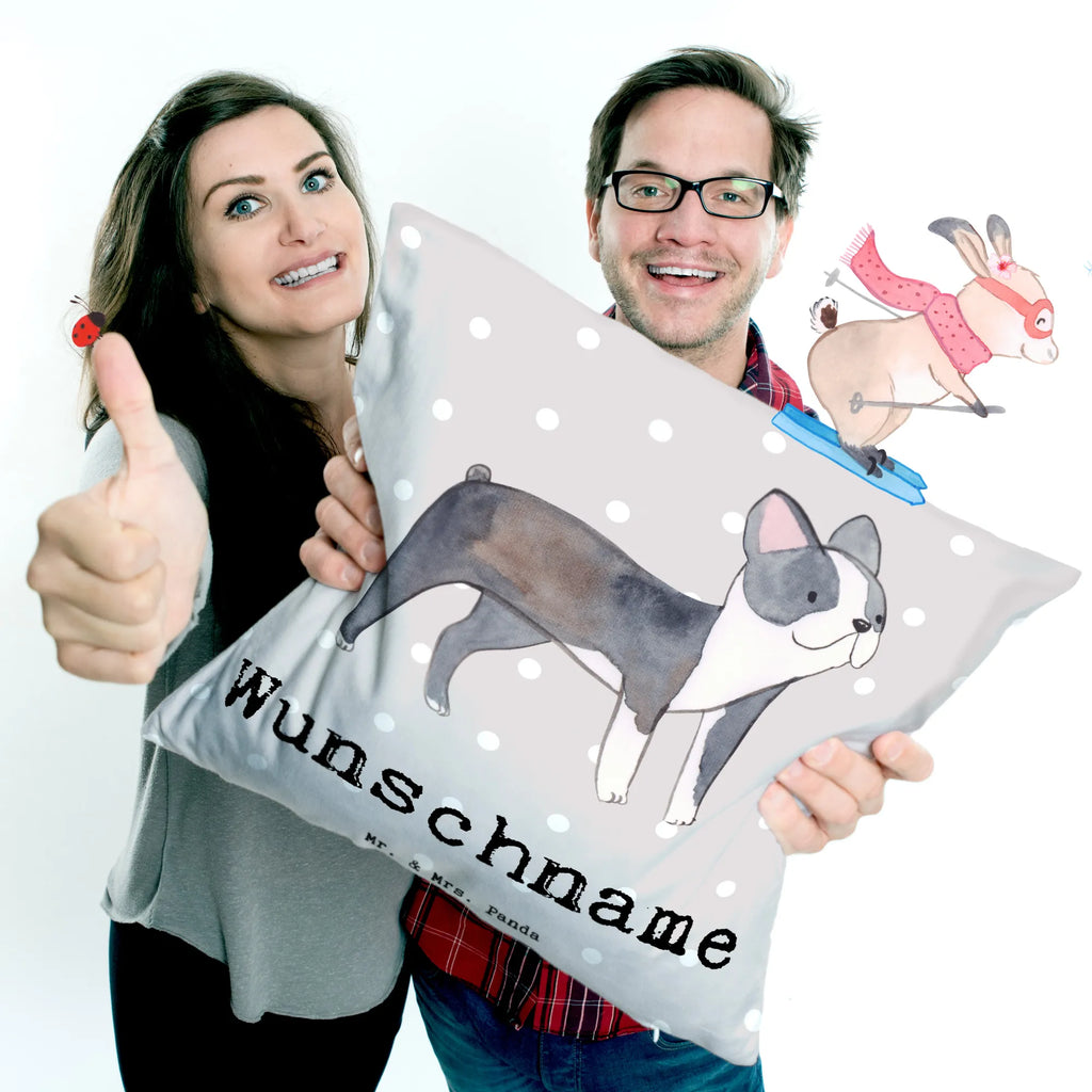 Personalised cushion Boston Terrier Lifesaver Dog, dog breed, purebred dog, dog owner, gift, animal lover, giving, puppy